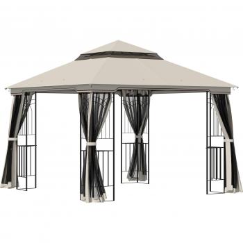 Outsunny Pavillon mit Seitenwänden aus Polyester 2,99 x 2,99 m