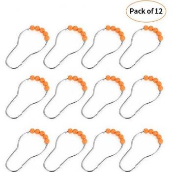 Kit 12 pièces Rideau de Douche – 5 Rouleaux & Anneaux inox