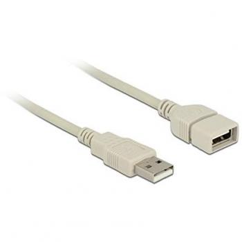 USB 2.0 A‑Stecker zu Buchse Verlängerung 1,5 m – Delock Lichtgrau