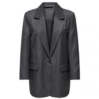 Women's 3XS Gray V-Neck Button Blazer