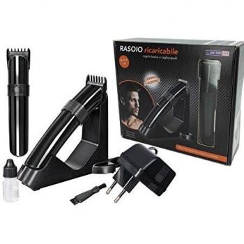 Rasoio elettrico ricaricabile con regolatore di barba e trimmer per capelli con caricatore nero per il bagno