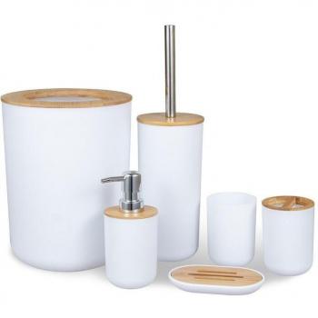 Set de 6 piezas de baño con caja dispensadora de pasta de dientes