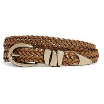Triple Loop Light Caramel Small Leather Belt