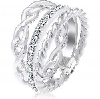 Elli Ring-Set „Infinity“ – Kristalle in 925er Silber – Damen
