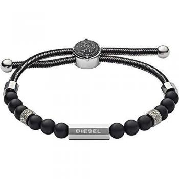 Bracelet en Acier Noir Diesel DX1151040 avec Perles et Pierre pour Homme