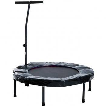 HOMCOM 40'' Trampoline Rebounder Indoor Outdoor Adult Mini Jumper with Adjustable Handle Black