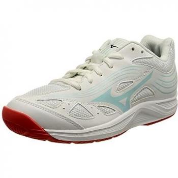 Mizuno Damen Volleyballschuhe Cyclone Speed 3, Weiß/Clearwater Cayenne, 37 EU