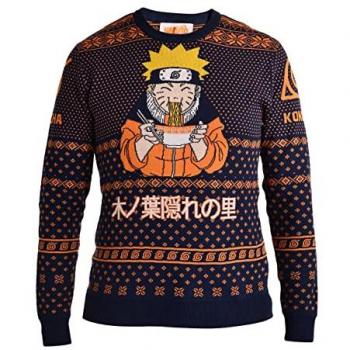 Pull de Noël Naruto – Ichiraku Ramen Shop – Bleu – Taille S – Hommes