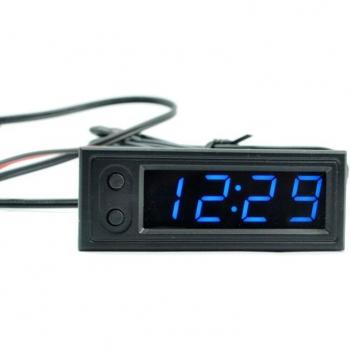 Digital LCD Car Clock with Temperature and Voltage Gauge