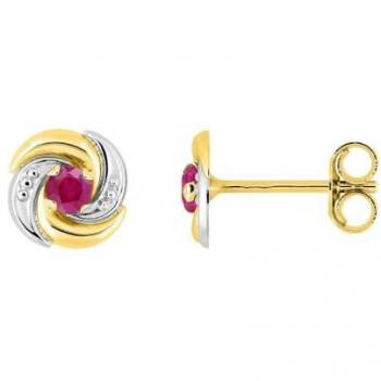 Boucles d’oreilles rubis éclator 18K or