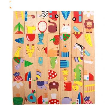 28 Piece Colorful Animals Dominoes for Kids