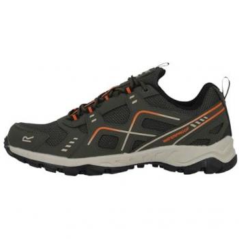 Regatta Herren Wanderschuhe Vendeavour RMF785, atmungsaktiv und wasserdicht, dunkelkhaki/orange, Größe 42 EU