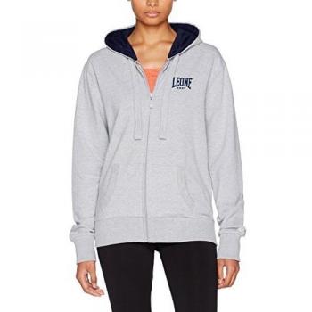 Leone 1947 Sport Fight LW685, Sudadera con Capucha y Cremallera, Mujer, Grigio