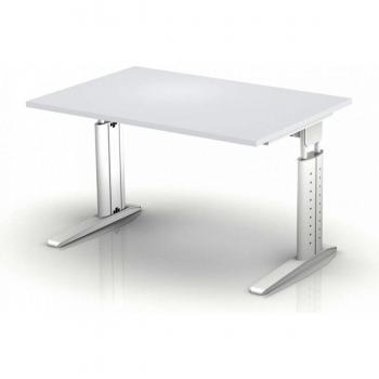 Design-Schreibtisch C-Fuß 120x80cm in Grautönen