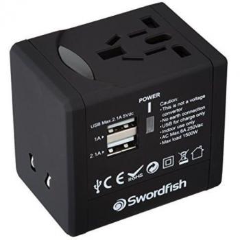 Swordfish 40249 VariPlug Dual USB Universal Travel Plug Adapter/Charger