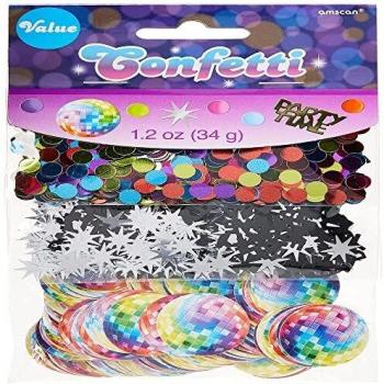Retro‑Disco Konfettipack Amscan – 3 Pack