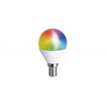 Solight LED SMART WIFI žárovka, miniglobe, 5W, E14, RGB, 400lm