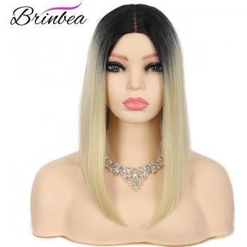Peluca Medio Yaki Malla Frontal Rubio Ombre