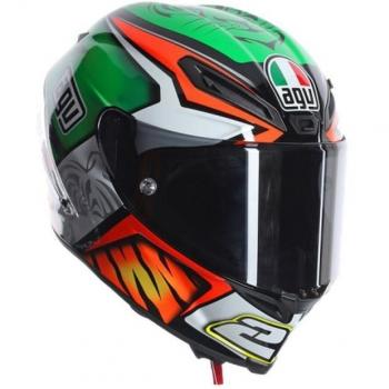 AGV Corsa E2205 Casco de Raza Color Verde/Blanco/Naranja Talla 6