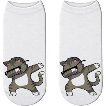Calcetines Kawaii Cortos con Estampado de Cebra y Unicornios