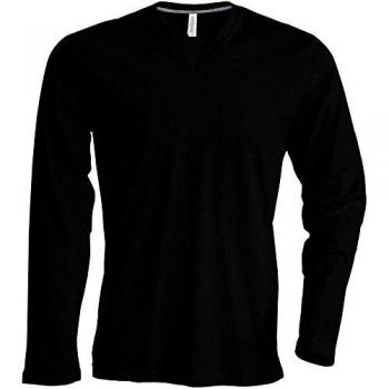 Kariban Herren Langarm V-Neck T-Shirt enzymgewaschen