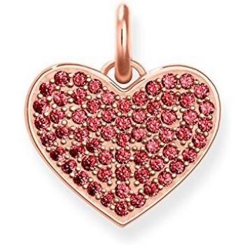 Pendentif cœur pavé rouge en or rose 18 carats plaqué de LBPE002254010 par Thomas Sabo pour femmes