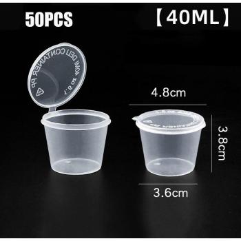 50Pcs Disposable Food Box with Hinged Lid