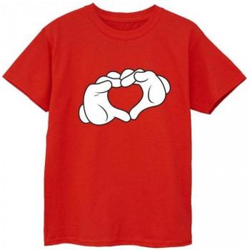 T-Shirt Bambino Mickey Mouse Mani a Cuore Rossa