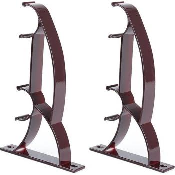2pcs Aluminum Double Curtain Rod Brackets