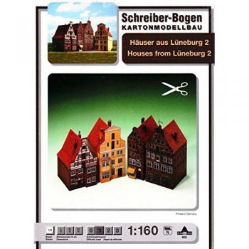 Coffret DIY Maisons de Lueneburg II par Aue Verlag, taille 5 x 6 x 9 cm (Pack de 4)