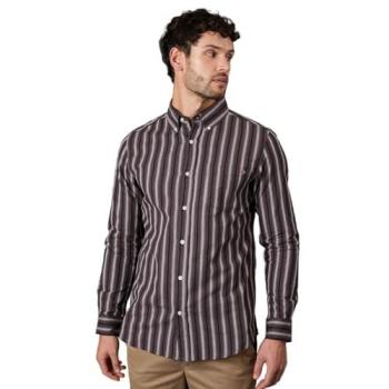 Large Purple Stripe Long Sleeve Shirt – Men’s 2XL