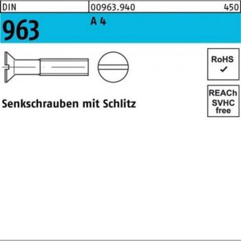 Senkschraube mit Schlitz A4 M12 30mm