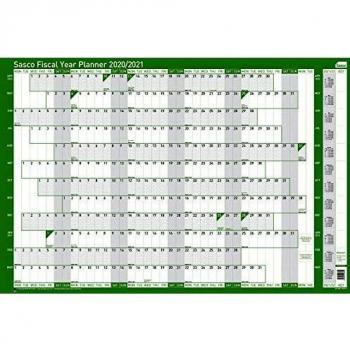 Sasco A1 Wall Planner 2020/21 with Wet Wipe Pen & Sticker Pack