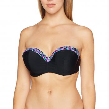 Curvy Kate Damen Bikinioberteil Galaxy Bandeau Bikini Schwarz (Multi Print), 70F, E, E