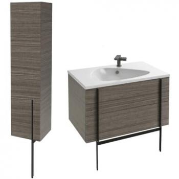 Meuble salle de bain 80 cm Jacob Delafon Nouvelle Vague Chêne Tranché – Version Gauche avec Pied
