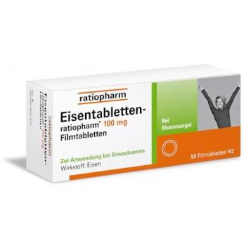Eisentabletten-ratiopharm 100 mg Filmtabletten, 50 ST