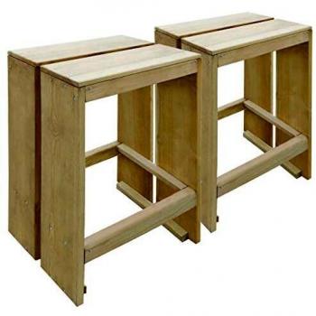 VidaXL Sgabelli da bar per esterni, 2 pz, legno di pino impregnato