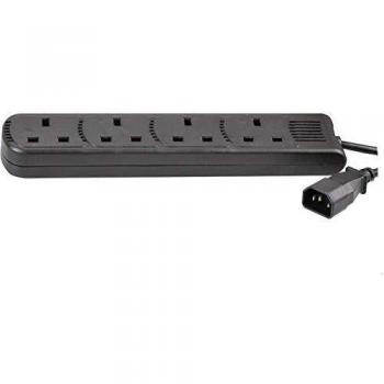 IEC C14 4-Way Mains Extension Lead, Black, 1.5 m