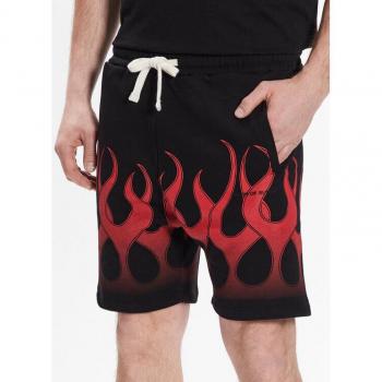 Shorts Flamme Noir-Rouge pour Hommes