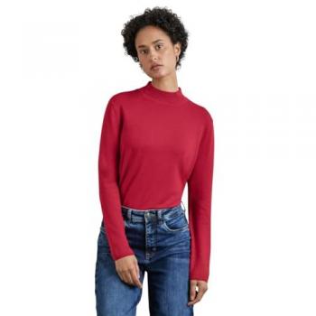 Pull basique rouge à col roulé pour Femme Street One taille 46