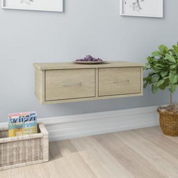 Maison du'Monde Lusso Casadino Scaffale Cassetti Parete Rovere Sonoma 60x26x18,5cm