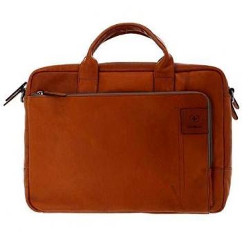 Sac à bandoulière en cuir brun Hyde Park BriefBag (STRELLSON) – 42×30×9 cm