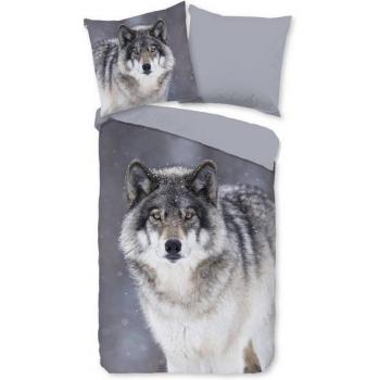 Winterliche Wendebettwäsche Wolfie grau