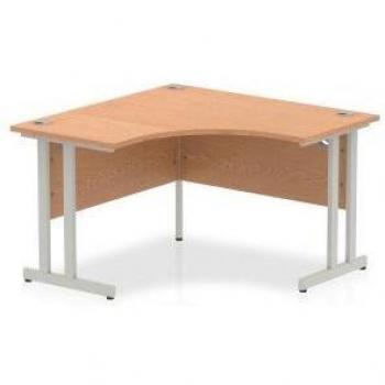 Impulse 1200mm Corner Desk with Oak Top and Silver Cantilever Legs
