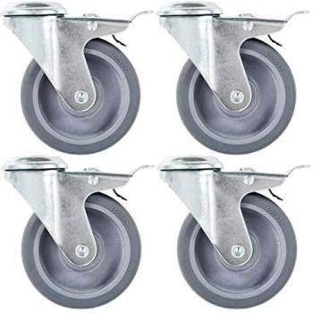 100 mm Bolt Hole Swivel Casters (Set of 32) by Vidaxl