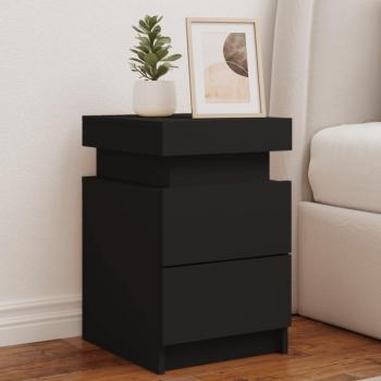 VidaXL LED Bedside Cabinets 2 pcs Black 35x39x55 cm