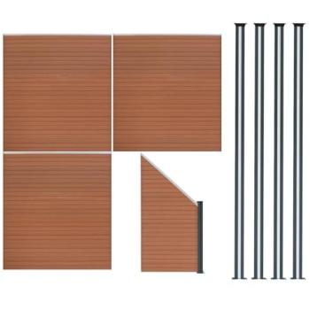 Monstershop Unisex 6ft Composite Fence Pack – 3 Angled Pieces, 5 Metal Posts