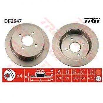 TRW Discos de Freno DF2647 Durabilidad Extrema
