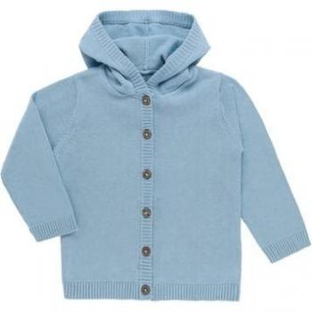 Cardigan strikka blu con cappuccio per bambini
