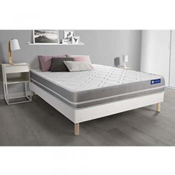 Matelas ACTIMEMO Touch 160x200 3zones de Confort + sommier KIT Blanc